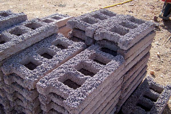 pumice-crete blocks