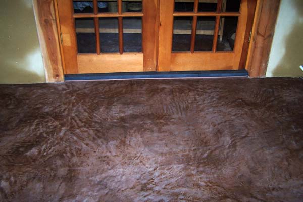 brown pigment in cement floor