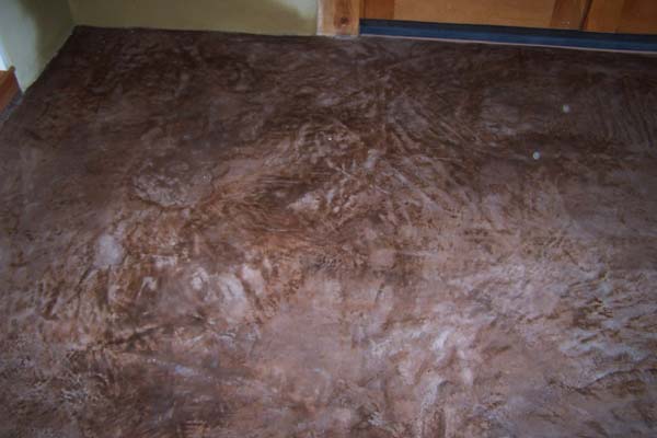 brown pigmented cement floor