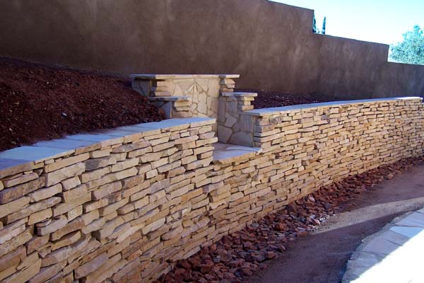 flagstone retaining wall - Earthen Touch Natural Builders