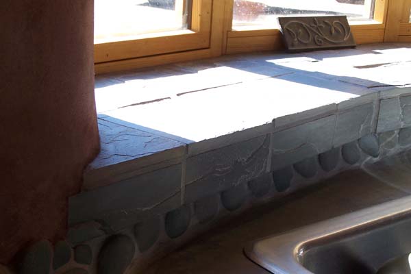slate tile-stone backsplash