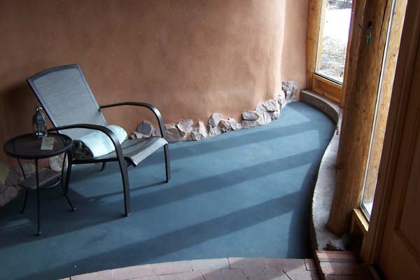 earthen floor with blue tint
