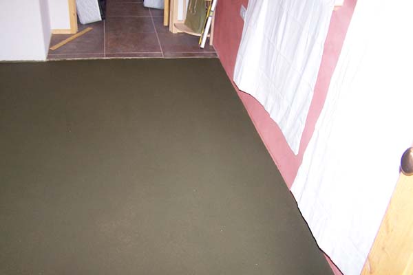 green tinted earthen floor