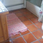 new saltillo tiled bathroom floor