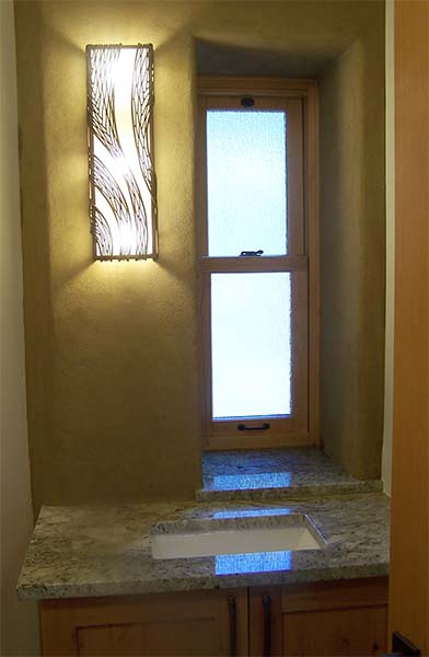 lime plaster in small bathroom