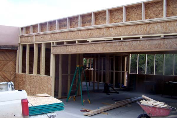 framing of new garage