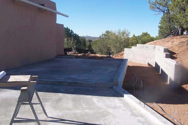 cement slab for add-on and garage