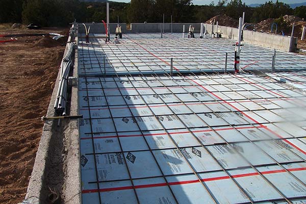 Slab prep for in-floor radiant heat