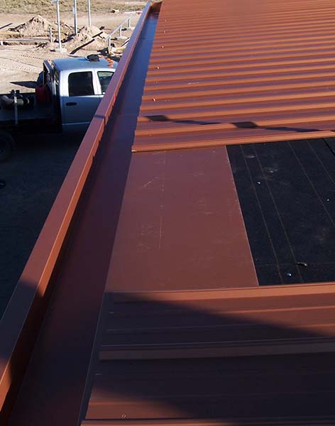 copper colored metal roofing