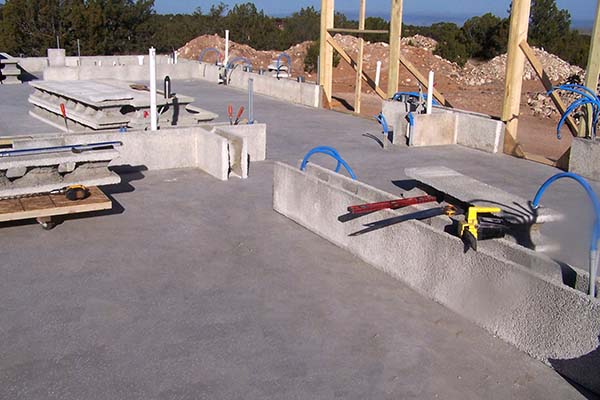 cement slab which will serve as finished floor