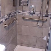 custom grey tiled shower