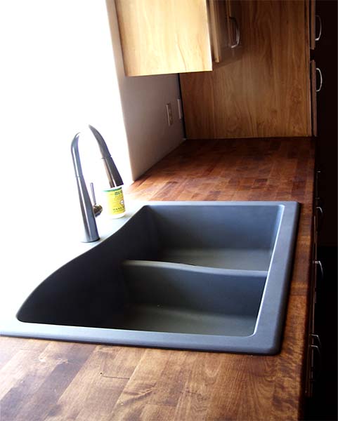 composite grey double sink