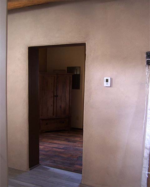 lime plaster in hallway