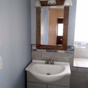 greay bathroom vanity