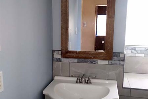 greay bathroom vanity
